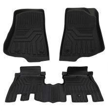 [US Warehouse] 3 PCS All Weather Floor Mats Liners for Jeep Wrangler JK Unlimited 2014-2018